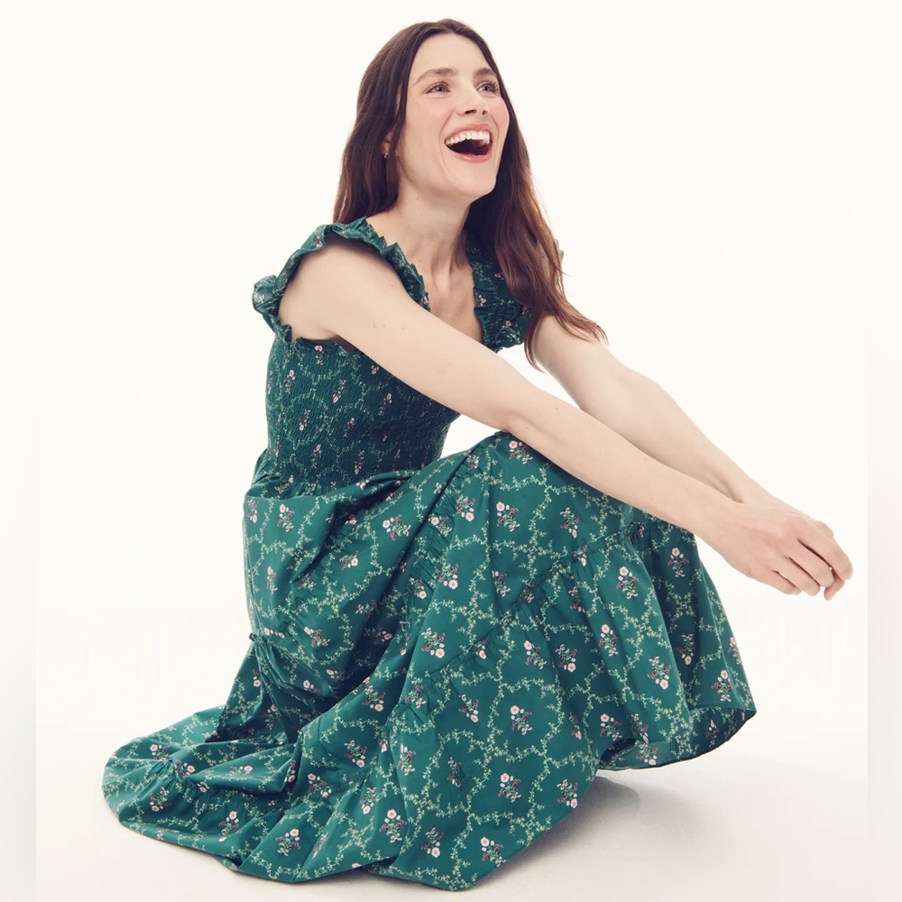 Hill House Green Floral Maxi Dress - Picture 2 of 9